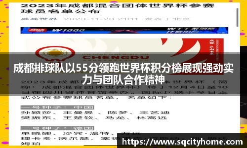 成都排球队以55分领跑世界杯积分榜展现强劲实力与团队合作精神