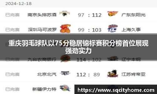 重庆羽毛球队以75分稳居锦标赛积分榜首位展现强劲实力